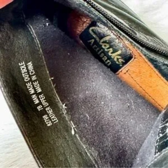 Clarks Artisan Mika Beth Ruched Black Leather Ankle Boots Size 7 - Picture 7 of 14